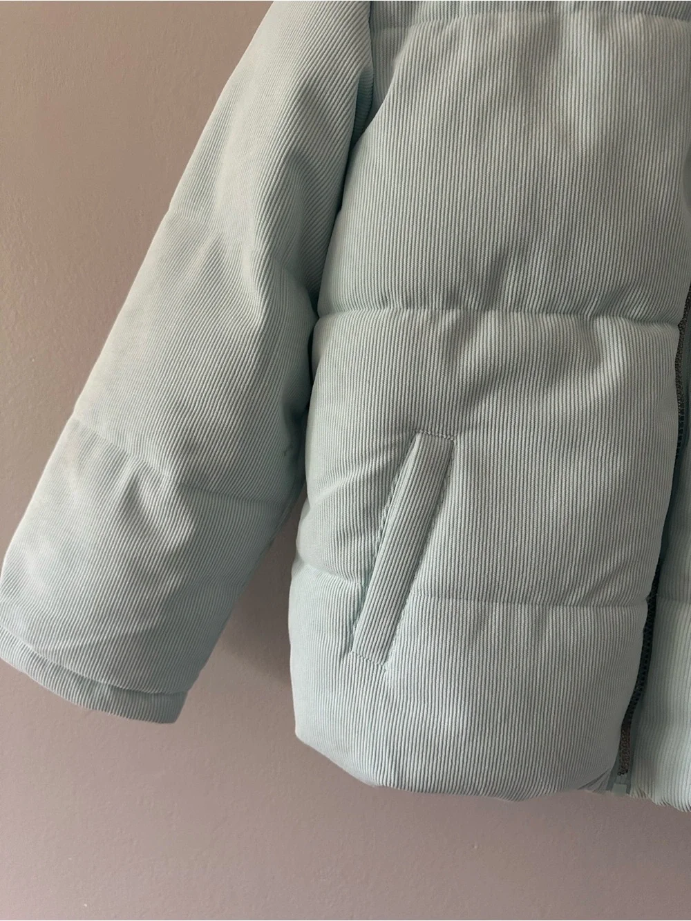 Kids Light Blue Hooded Puffer Jacket